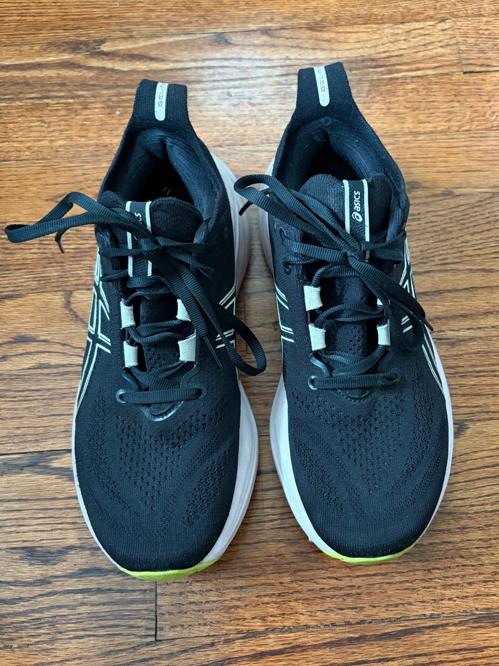 Asics Women's Gel-Nimbus 26 Running Walking Shoes Black Neon Lime Size 8.5